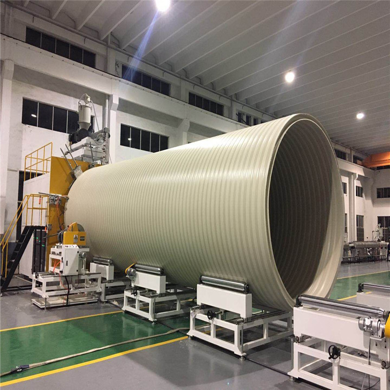 Dây chuyền sản xuất ống quanh co tường rỗng đường kính lớn PP/PE